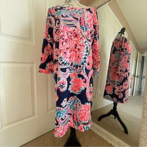 Lilly Pulitzer EUC Linden Bright Navy Pop Up for the Halibut dress. Size XL